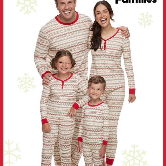 NWT fam Bundle NEW Matching Christmas Pajamas matching Lauren Conrad LC Jammies - Picture 8 of 12